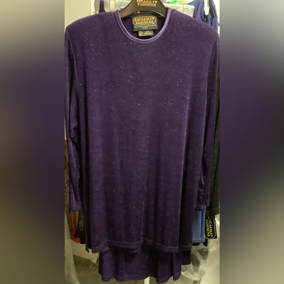 new vintage Picadilly Purple Amethyst glitter sparkle maxi skirt set - Picture 4 of 4